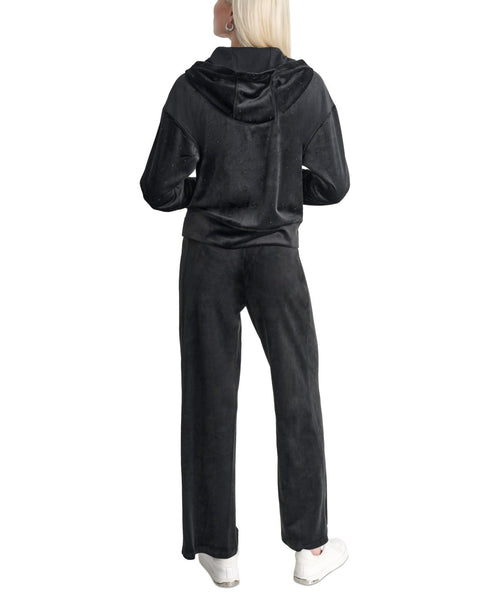 DKNY Sport Women's Rhinestone Embellished Hoodie Black S