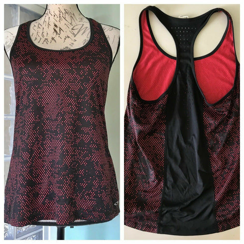 CHAMPION C9 DUO DRY Women's Red Black Athletic Yoga Tank Top Racer Back Size L