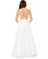 Blondie Nites Juniors' Mesh-Bodice Rhinestone-Embellished Gown 1 Ivory