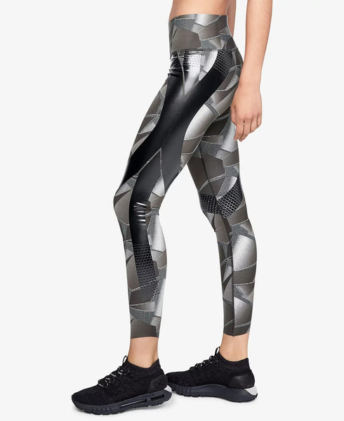 Under Armour Perpetual Powerprint Black Gray Compression Leggings Womens Size XS