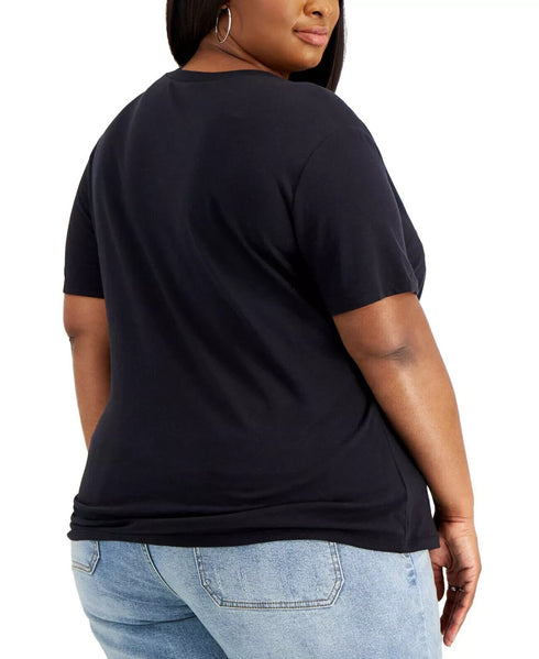 Love Tribe Trendy Plus Size Radiant-Graphic T-Shirt, Black, Size 3X