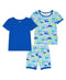 MAX & OLIVIA Toddler Boys Car Snug Fit Pajama, 3 Piece Set Blue Size 4T