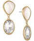 RACHEL Rachel Roy Gold-Tone White Stone & Crystal Double Drop Earrings