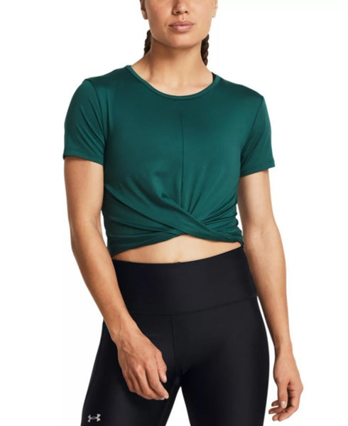 Under Armour Women's Motion Crossover-Hem Cropped Top Hydro Teal White XS
