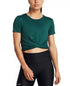 Under Armour Women's Motion Crossover-Hem Cropped Top Hydro Teal White XS