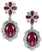 Charter Club Silver-Tone Red Stone and Crystal Drop Earrings