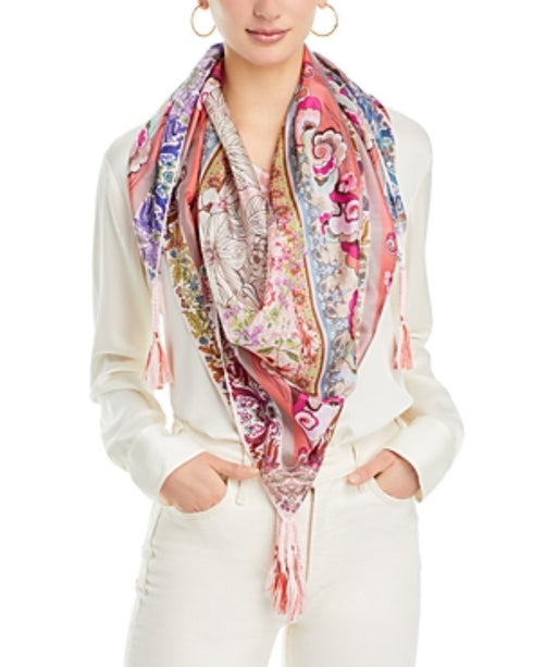 Johnny Was Modey Silk Scarf Multicolor One Size