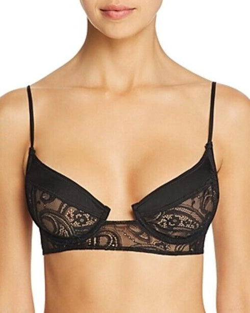 For Love & Lemons Belle Underwire Bra Black Size Small