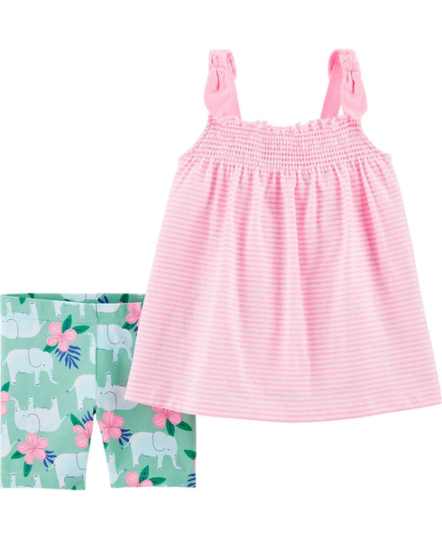 Carter's Baby Girls 2-Piece Tank and Short Set Size 24 Months
