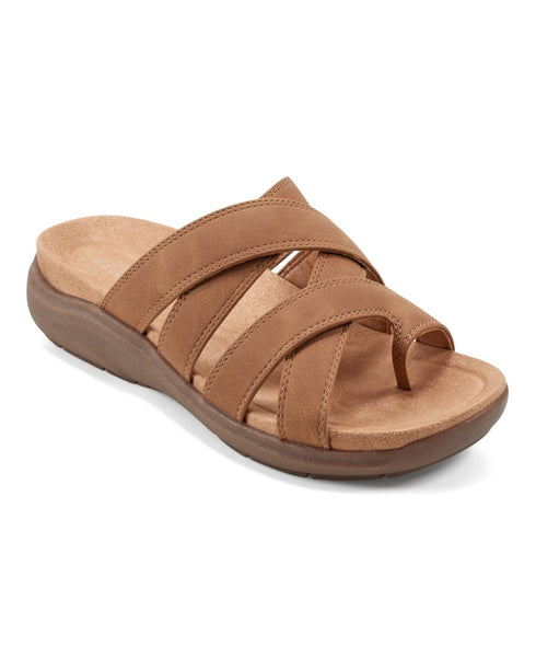 Easy Spirit Women's Westly Strappy Slip-on Sandals - Cognac, 9M