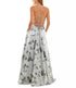 City Studios Juniors' Lace-Up Floral Glitter Gown Silver Charcoal 1