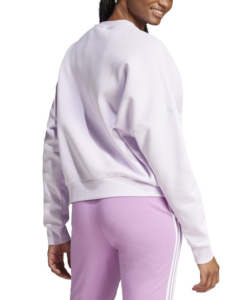 adidas Women's Essentials Feel Cozy Logo Fleece Sweatshirt Lavender S