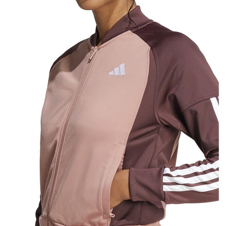 adidas Women's Colorblocked Tricot Tracksuit Jacket Warm Clay M