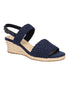 Bella Vita Women's Mariella Espadrille Wedge Sandals Navy Suede Size 8.5M