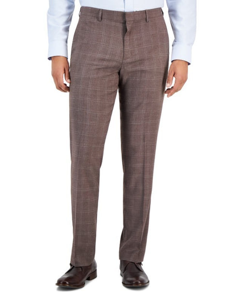 Perry Ellis Portfolio Men's Slim-Fit Stretch Pants Brown Size 30x32