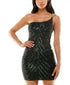 B Darlin Juniors' Sequined One-Shoulder Bodycon Dress Black Hunter 15/16