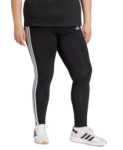 adidas Plus Size Essentials 3-Stripes Cotton Leggings Black White 3X