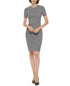 Calvin Klein Petite Patterned Short-Sleeve Sheath Dress Black Cream 2P
