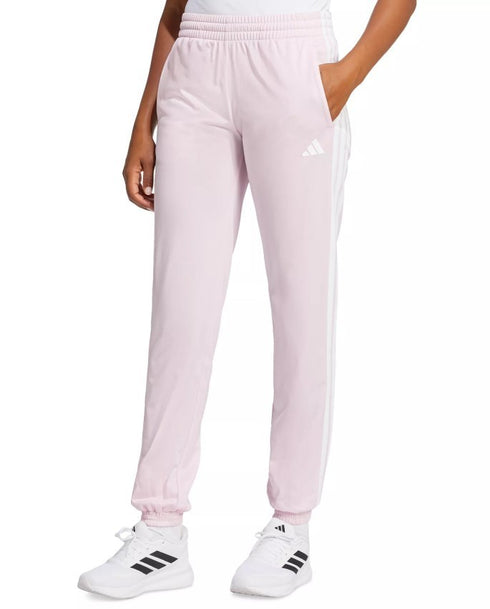 adidas Women's Tricot 3-Stripes Pull On Track Pants Pink S