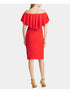 RALPH LAUREN Womens Red Short Sleeve Below The Knee Sheath Party Dress Size: 10