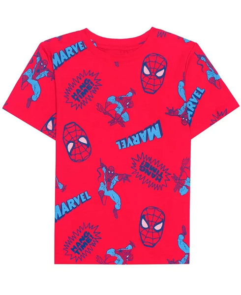 SPIDER-MAN Hybrid Toddler Boys Spiderman All Over Print Short Sleeve T-shirt 2T
