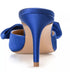 Journee Collection Womens Mules Stiletto Heel Tiarra Bow Dress Blue 11M