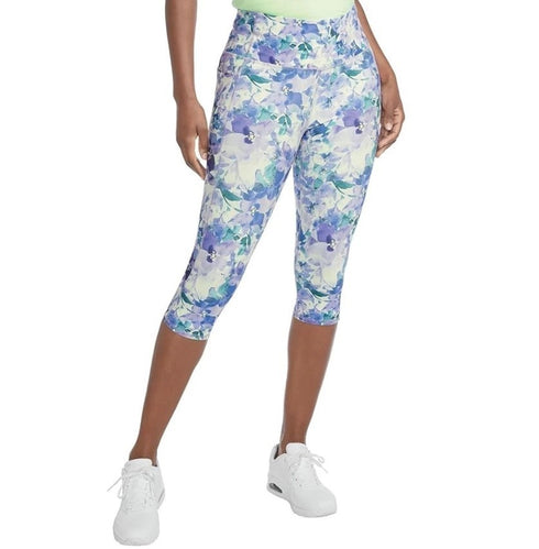 Skechers Women's Go Walk Seascape Floral Capri Leggings Purple L
