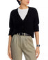 C by Bloomingdale's Cashmere Cashmere V Neck Cardigan Black L