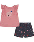 Tommy Hilfiger Toddler Girls Ruffle Trim Sleeveless T-shirt and Floral Shorts 6X