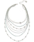 BCBGENERATION Silver-Tone Star & Stone Multi-Row Statement Necklace, 19" + 3" ex