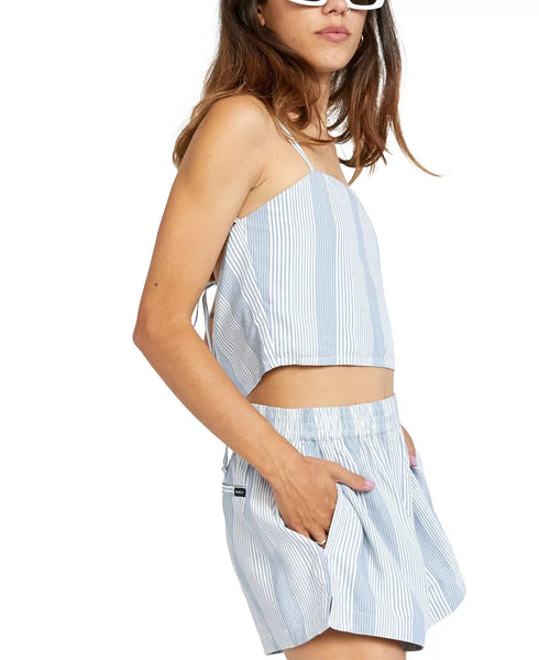 RVCA Juniors' Step Out Camisole Top Blue Size Large