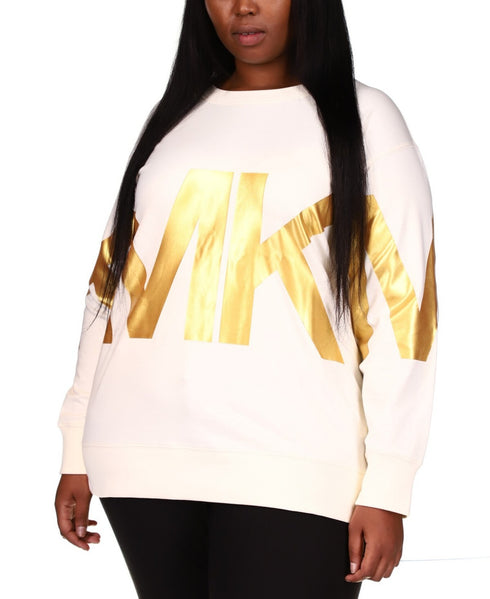 Michael Kors Exclusive Plus Size Logo Sweatshirt Bone Size 1X