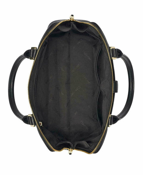 Calvin Klein Blanche Pebble Leather Dome Satchel $248