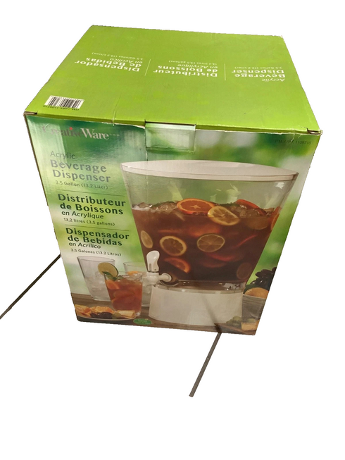 Creative Ware Acrylic Beverage Dispenser - 3.5 Gal. White and Clear