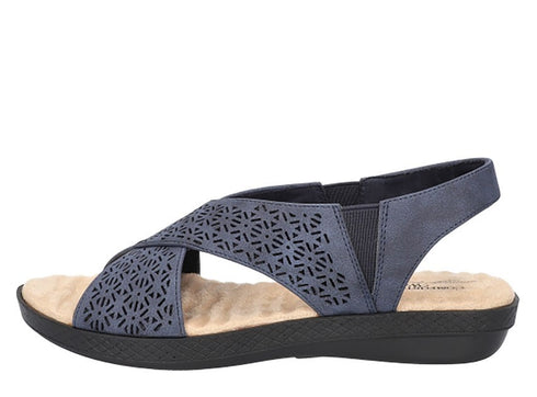 Easy Street Women's Claudia Comfort Wave Slip On Sandals Navy 10M