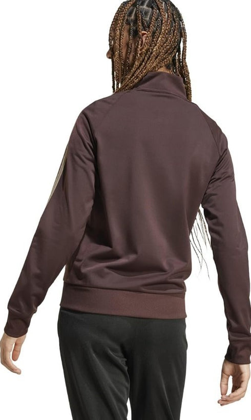 adidas Women's 3-Stripe Tricot Track Jacket Shadow Brown Cargo M