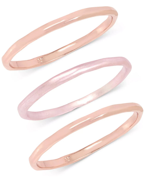 Robert Lee Morris Soho Rose Gold-Tone 3-Pc Set Mixed Pink Patina Bangle Bracelet