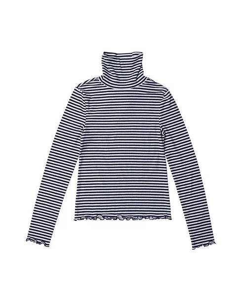 EPIC THREADS Big Girls Long Sleeve Striped Turtleneck Top Black/ White Size S