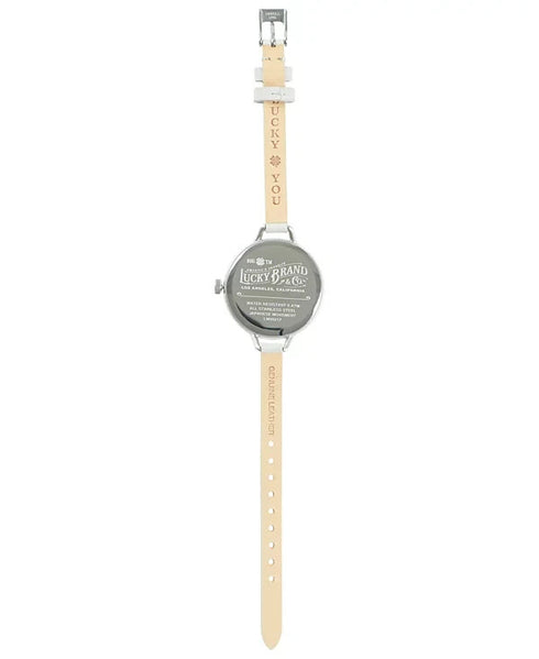 Lucky Brand Women's Indio White Leather Strap Watch 36mm
