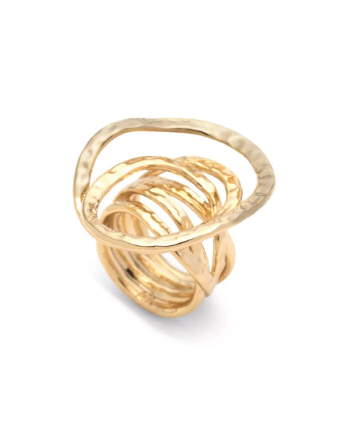 Alexis Bittar Hammered Coil Link Ring Size 8