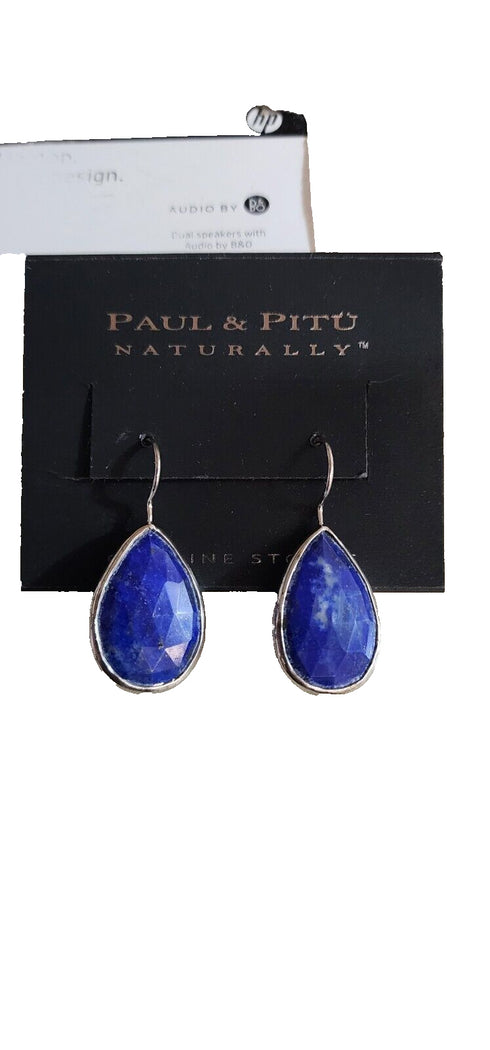 Paul & Pitu Naturally Faceted Stone Teardrop Earrings Msrp $140
