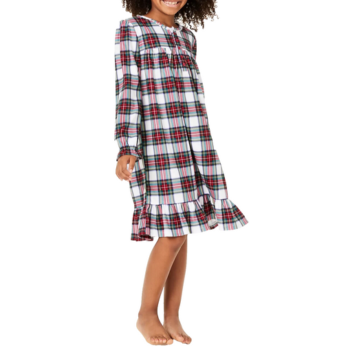 Family PJs Kids Stewart Plaid Holiday Nightgown Pajama Girls 14-16