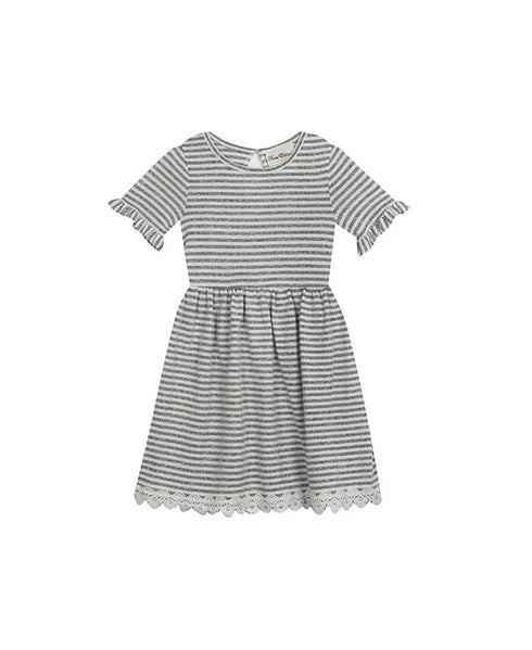 RARE EDITIONS Big Girls Stripe Knit Dress Gray Size 16