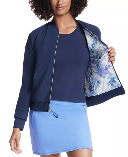 Skechers Women's GO WALK™ Seascape Floral Reversible Jacket Purple Turquoise L