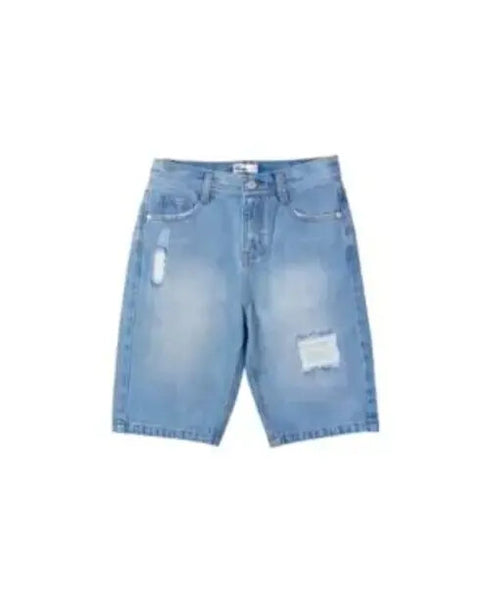 Epic Threads Big Boys Light Destroy Denim Shorts Blue Size L (14/16)