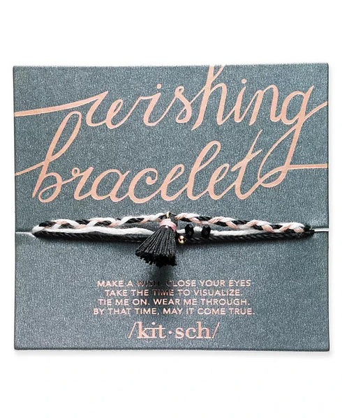 Kitsch Gold-Tone Bead & Tassel String Slider Bracelet