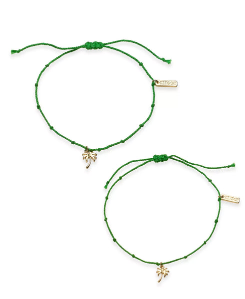 Kitsch Gold-Tone 2-Pc. Set Palm Tree String Slider Bracelets
