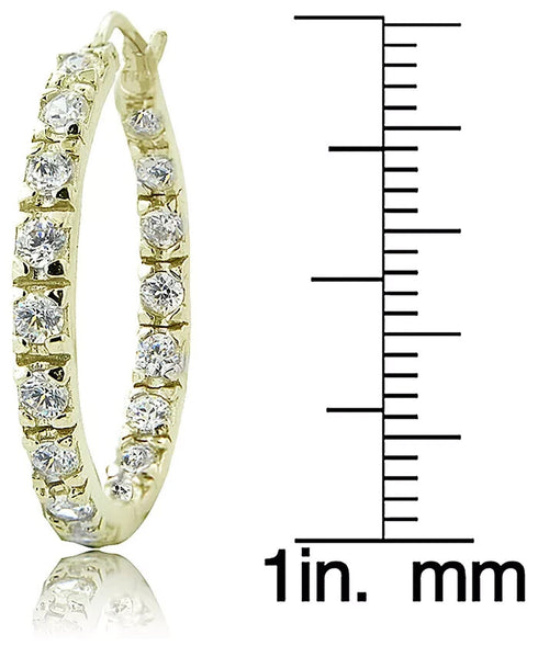 Giani Bernini Cubic Zirconia In & Out Hoop Earrings in 18k Gold-Plated Sterling