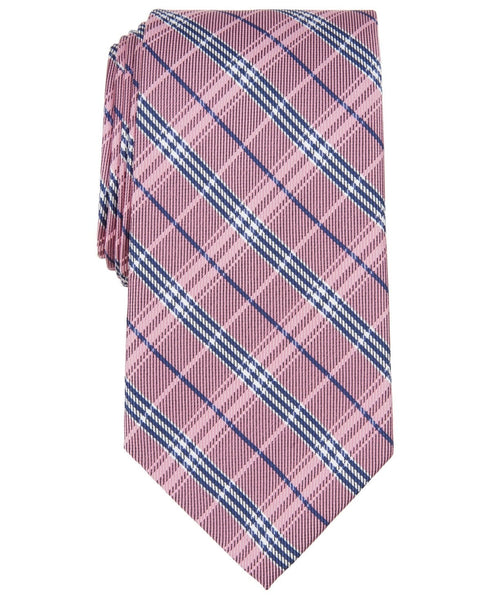 B by Brooks Brothers Men's Cole Plaid Silk Tie Pink One Size