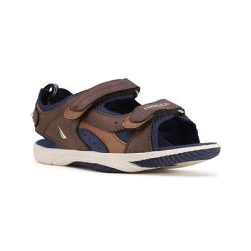 NAUTICA Toddler Boys Helm Logo Double Strap Sandals Brown, Tan, Ivory Size 6